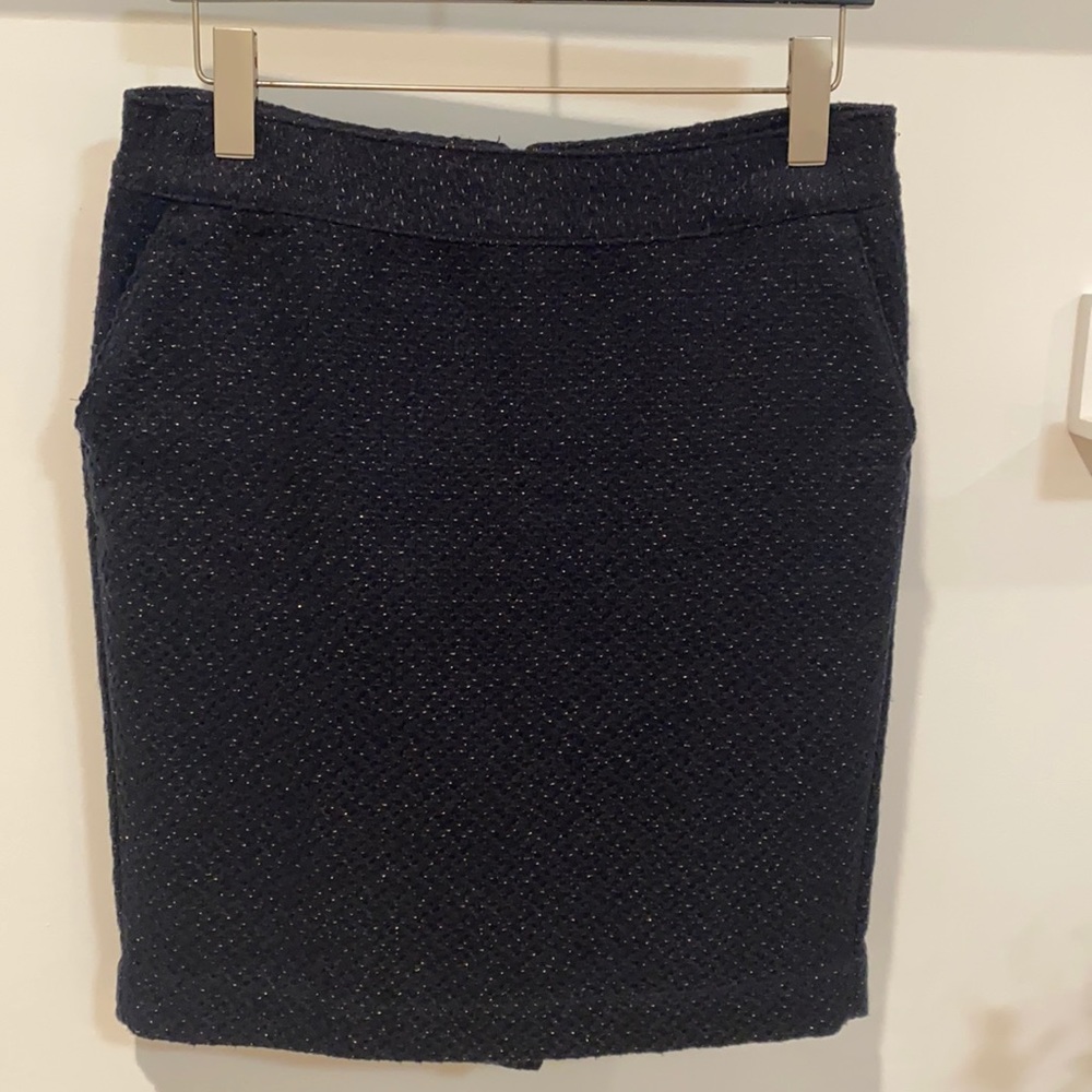 Gold, Navy Blue Winter Skirt